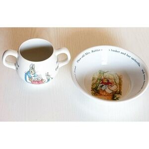 Vintage Wedgewood Beatrix Potter Peter Rabbit Cup & Bowl Set. Made In England